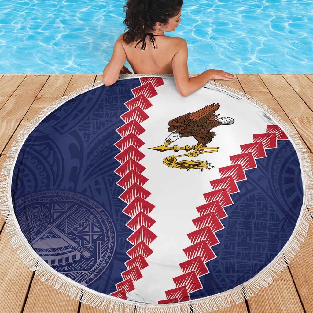 American Samoa Eagle Beach Blanket Polynesian Tribal Pattern Curve Style LT05 - Polynesian Pride