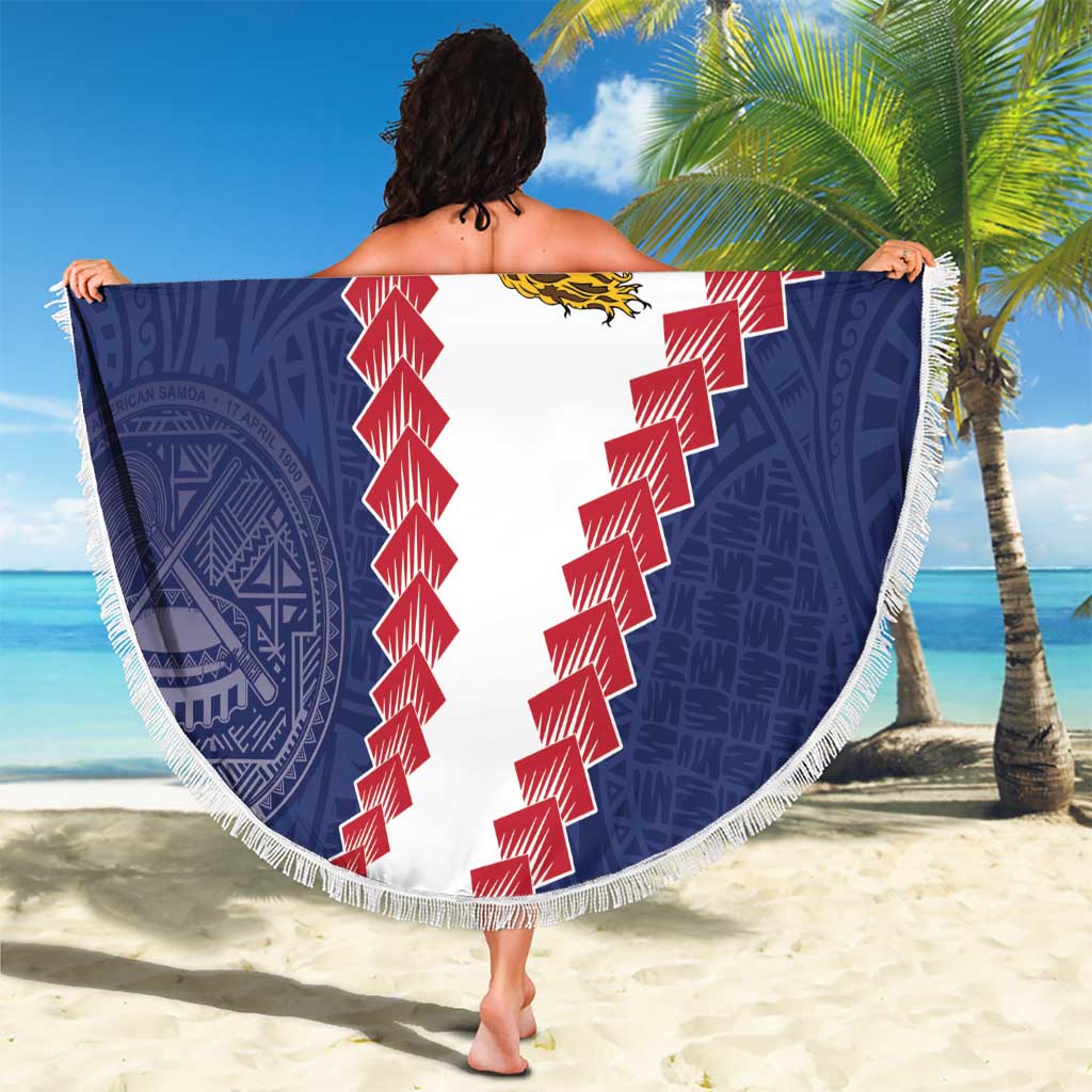 American Samoa Eagle Beach Blanket Polynesian Tribal Pattern Curve Style LT05 - Polynesian Pride