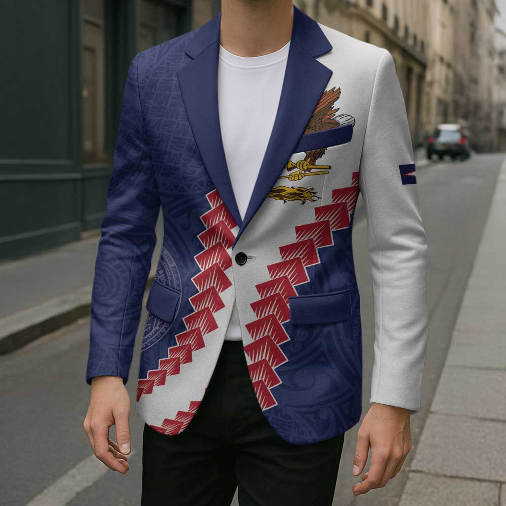 American Samoa Eagle Blazer Polynesian Tribal Pattern Curve Style LT05 - Polynesian Pride