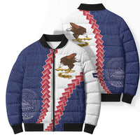 American Samoa Eagle Bomber Puffer Jacket Polynesian Tribal Pattern Curve Style LT05 - Polynesian Pride