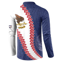American Samoa Eagle Button Sweatshirt Polynesian Tribal Pattern Curve Style LT05 - Polynesian Pride
