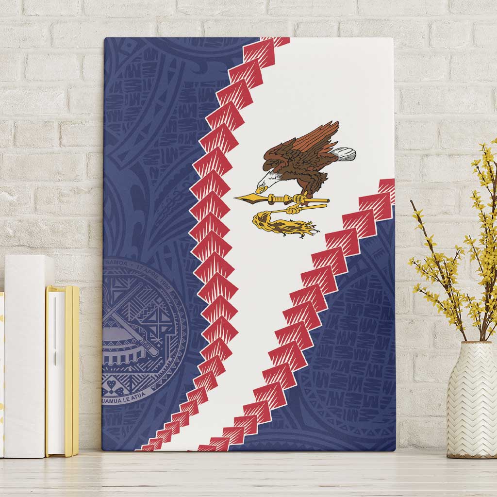 American Samoa Eagle Canvas Wall Art Polynesian Tribal Pattern Curve Style LT05 Without Frame Blue - Polynesian Pride