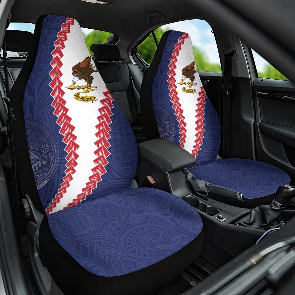 American Samoa Eagle Car Seat Cover Polynesian Tribal Pattern Curve Style LT05 One Size Blue - Polynesian Pride