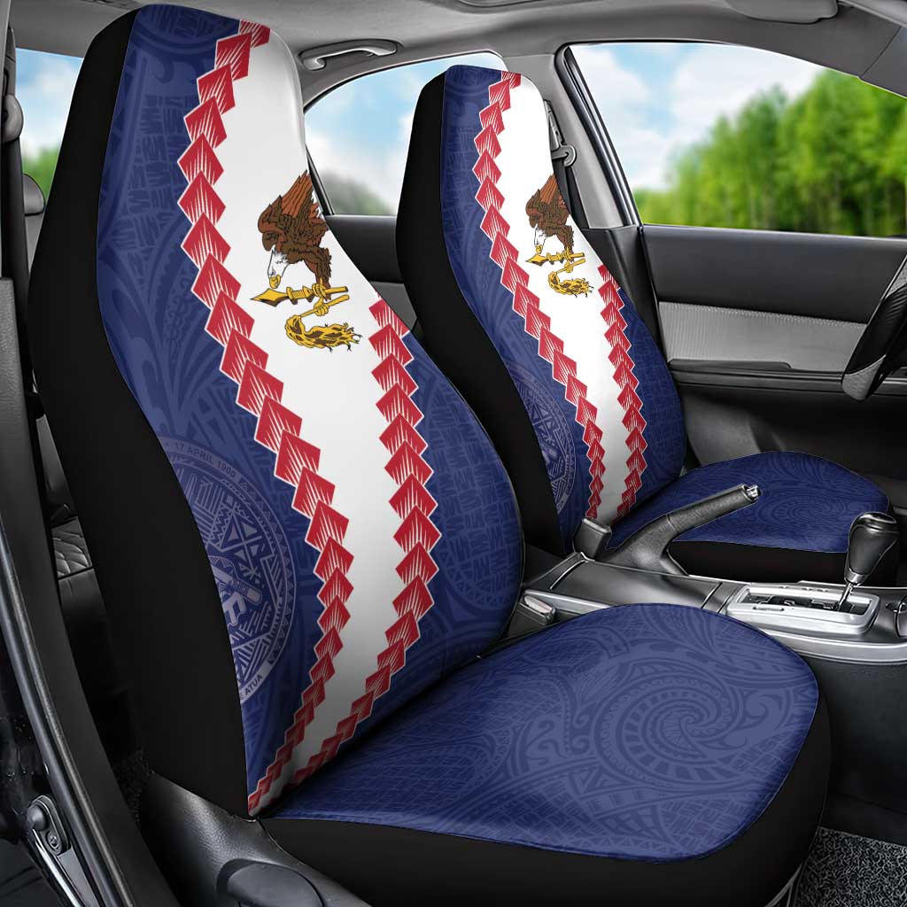 American Samoa Eagle Car Seat Cover Polynesian Tribal Pattern Curve Style LT05 - Polynesian Pride