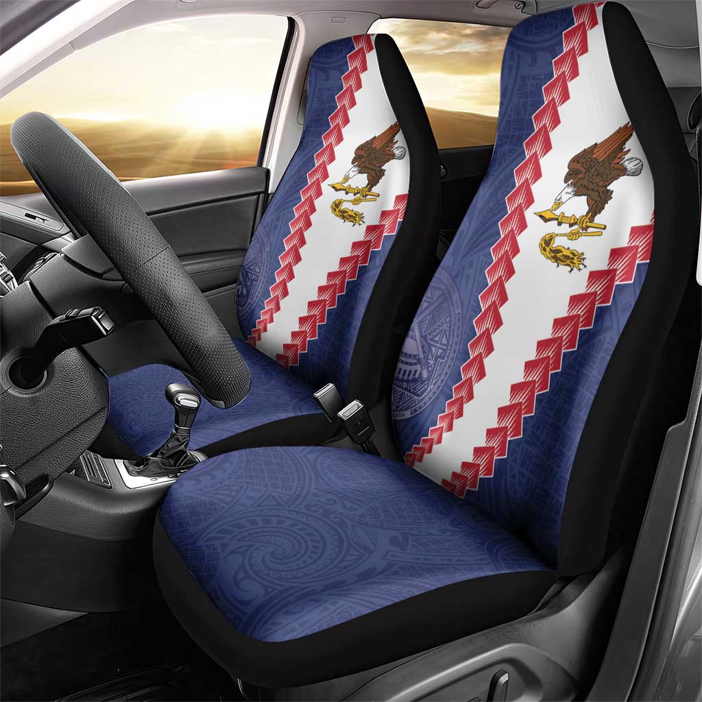 American Samoa Eagle Car Seat Cover Polynesian Tribal Pattern Curve Style LT05 - Polynesian Pride