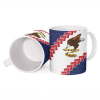 American Samoa Eagle Ceramic Mug Polynesian Tribal Pattern Curve Style LT05 - Polynesian Pride