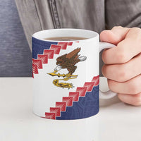 American Samoa Eagle Ceramic Mug Polynesian Tribal Pattern Curve Style LT05 - Polynesian Pride