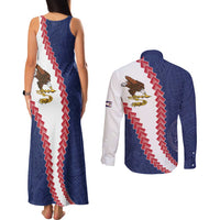 American Samoa Eagle Couples Matching Tank Maxi Dress and Long Sleeve Button Shirt Polynesian Tribal Pattern Curve Style LT05 - Polynesian Pride