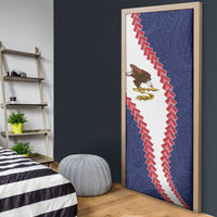 American Samoa Eagle Door Cover Polynesian Tribal Pattern Curve Style LT05 - Polynesian Pride