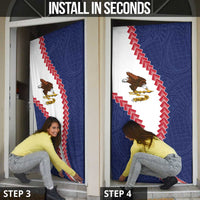 American Samoa Eagle Door Cover Polynesian Tribal Pattern Curve Style LT05 - Polynesian Pride
