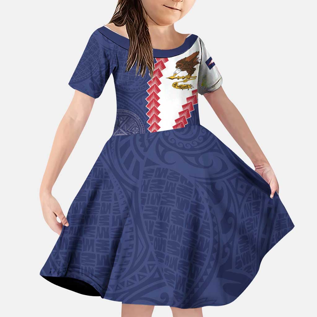 American Samoa Eagle Family Matching Off Shoulder Maxi Dress and Hawaiian Shirt Polynesian Tribal Pattern Curve Style