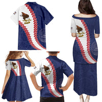 American Samoa Eagle Family Matching Puletasi and Hawaiian Shirt Polynesian Tribal Pattern Curve Style LT05 - Polynesian Pride