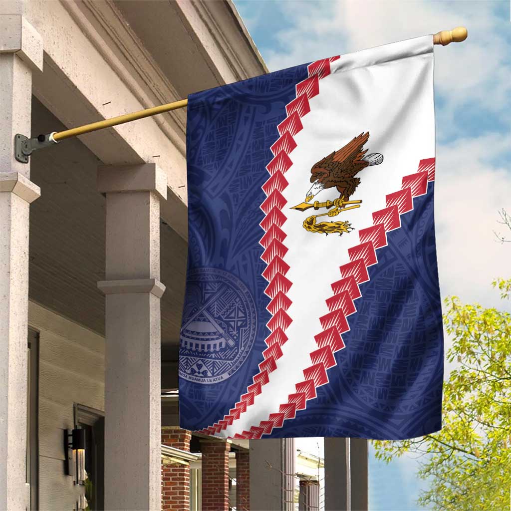 American Samoa Eagle Garden Flag Polynesian Tribal Pattern Curve Style