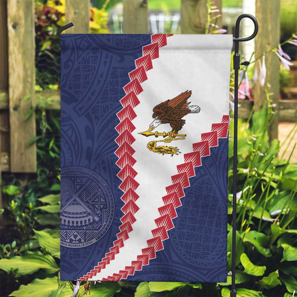 American Samoa Eagle Garden Flag Polynesian Tribal Pattern Curve Style LT05 Garden Flag Blue - Polynesian Pride