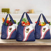 American Samoa Eagle Grocery Bag Polynesian Tribal Pattern Curve Style LT05 3-pack One Size Blue - Polynesian Pride