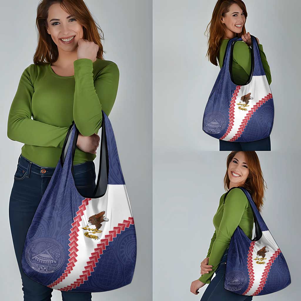 American Samoa Eagle Grocery Bag Polynesian Tribal Pattern Curve Style LT05 - Polynesian Pride