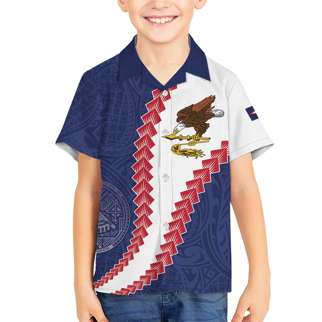 American Samoa Eagle Hawaiian Shirt Polynesian Tribal Pattern Curve Style LT05 - Polynesian Pride