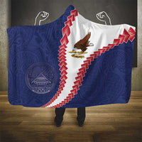 American Samoa Eagle Hooded Blanket Polynesian Tribal Pattern Curve Style LT05 - Polynesian Pride