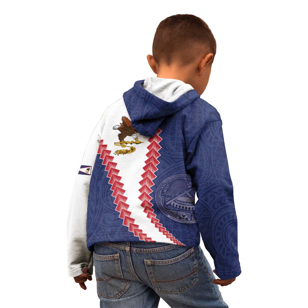 American Samoa Eagle Kid Hoodie Polynesian Tribal Pattern Curve Style LT05 - Polynesian Pride