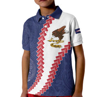 American Samoa Eagle Kid Polo Shirt Polynesian Tribal Pattern Curve Style