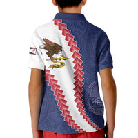 American Samoa Eagle Kid Polo Shirt Polynesian Tribal Pattern Curve Style