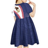 American Samoa Eagle Kid Short Sleeve Dress Polynesian Tribal Pattern Curve Style LT05 - Polynesian Pride