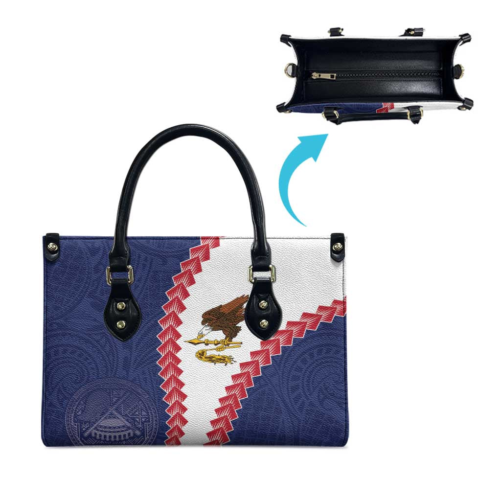American Samoa Eagle Leather Bag Polynesian Tribal Pattern Curve Style LT05 - Polynesian Pride