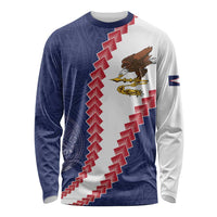 American Samoa Eagle Long Sleeve Shirt Polynesian Tribal Pattern Curve Style