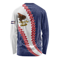 American Samoa Eagle Long Sleeve Shirt Polynesian Tribal Pattern Curve Style