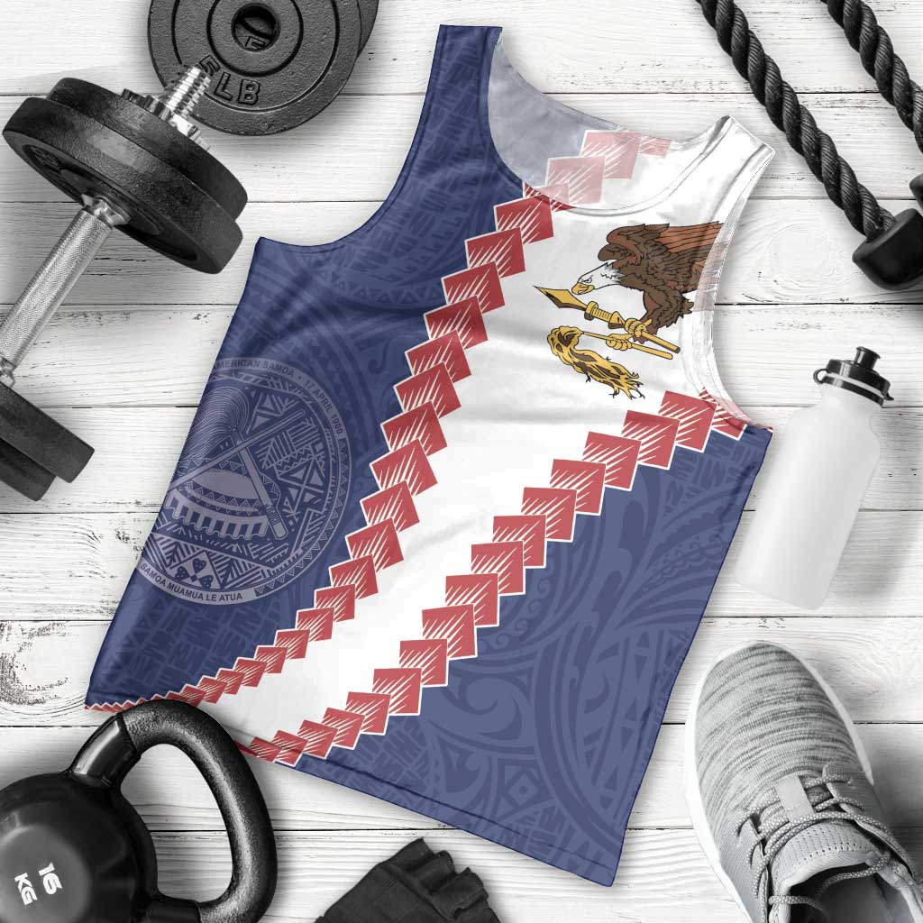 American Samoa Eagle Men Tank Top Polynesian Tribal Pattern Curve Style LT05 - Polynesian Pride
