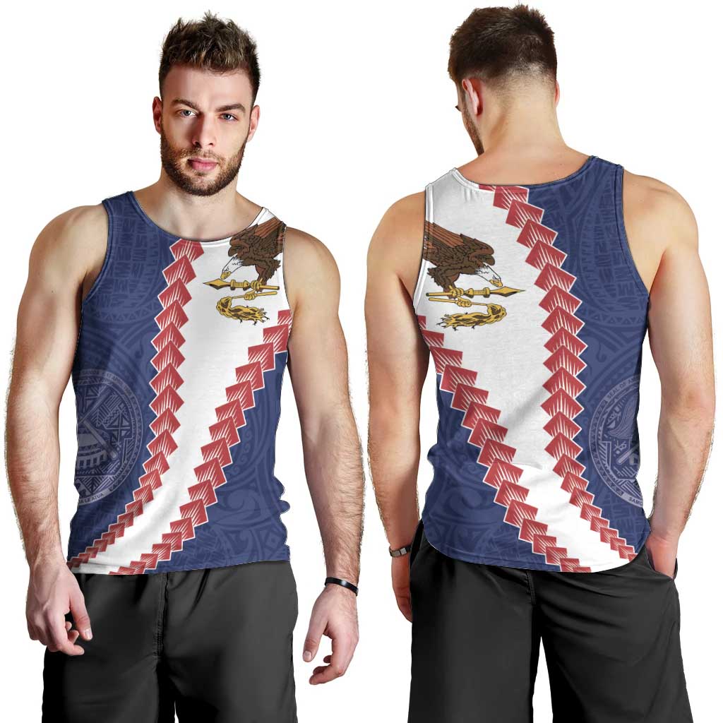 American Samoa Eagle Men Tank Top Polynesian Tribal Pattern Curve Style LT05 - Polynesian Pride