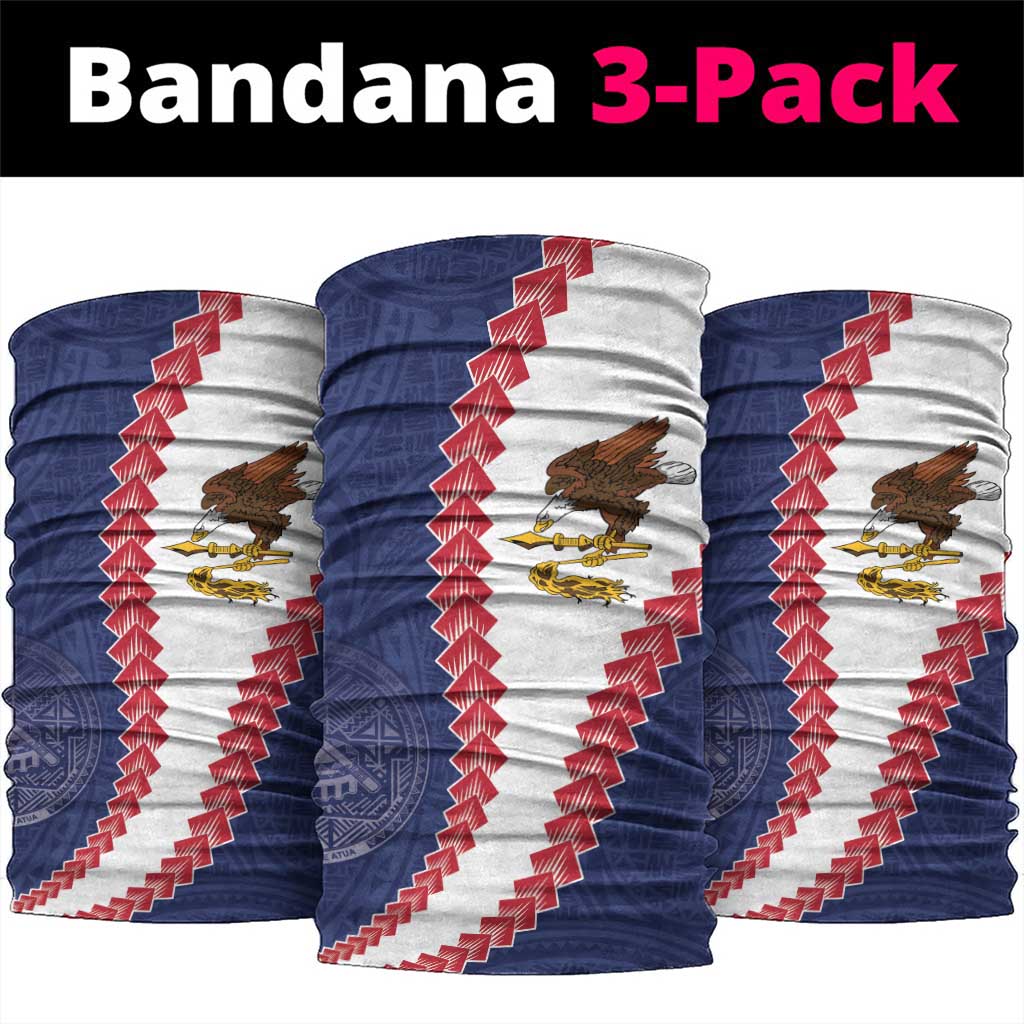 American Samoa Eagle Neck Gaiter Polynesian Tribal Pattern Curve Style LT05 package One Size: 25*50cm Blue - Polynesian Pride