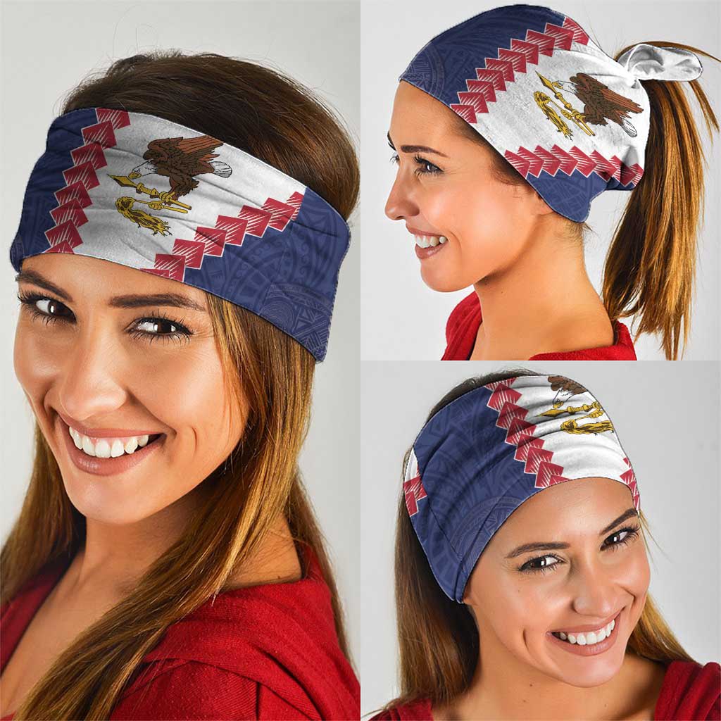 American Samoa Eagle Neck Gaiter Polynesian Tribal Pattern Curve Style LT05 - Polynesian Pride
