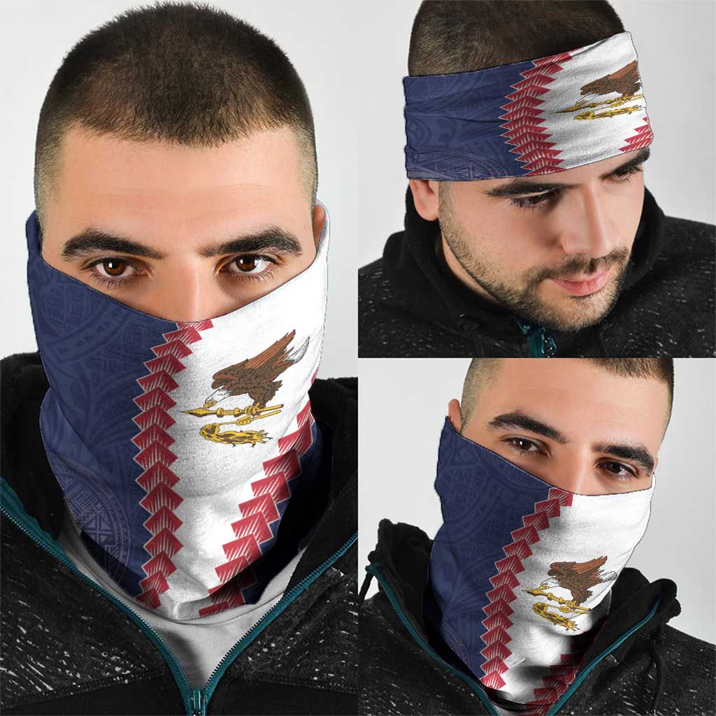 American Samoa Eagle Neck Gaiter Polynesian Tribal Pattern Curve Style LT05 - Polynesian Pride
