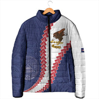 American Samoa Eagle Padded Jacket Polynesian Tribal Pattern Curve Style LT05 - Polynesian Pride