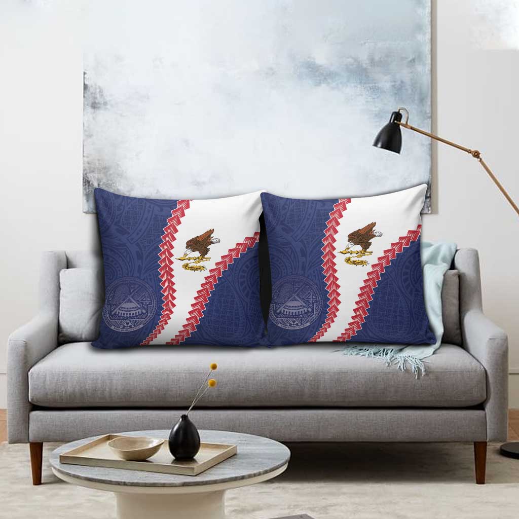 American Samoa Eagle Pillow Cover Polynesian Tribal Pattern Curve Style LT05 - Polynesian Pride