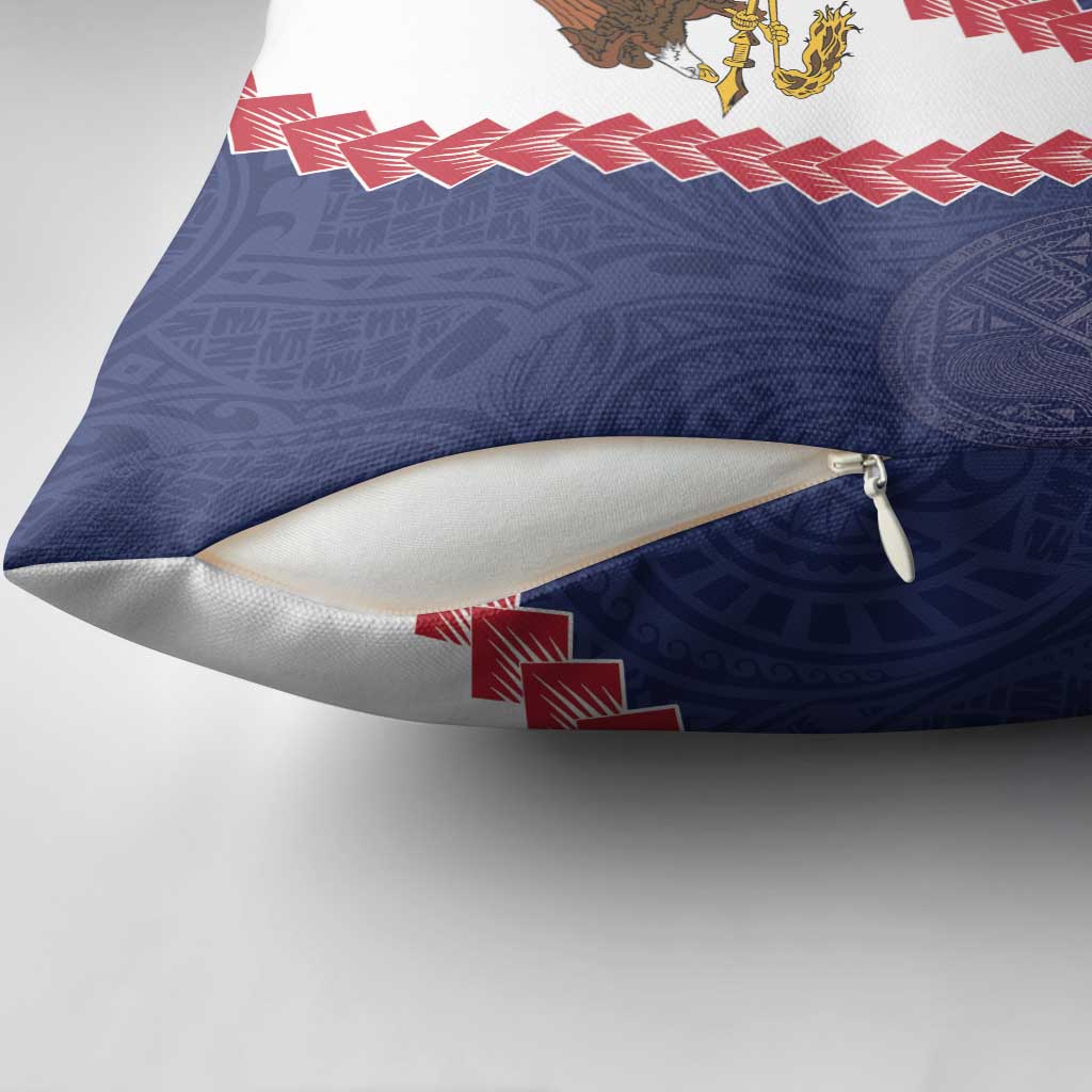 American Samoa Eagle Pillow Cover Polynesian Tribal Pattern Curve Style LT05 - Polynesian Pride