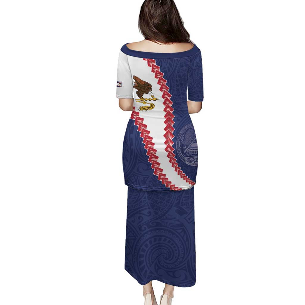American Samoa Eagle Puletasi Polynesian Tribal Pattern Curve Style LT05 - Polynesian Pride