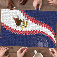 American Samoa Eagle Puzzle Polynesian Tribal Pattern Curve Style LT05 - Polynesian Pride