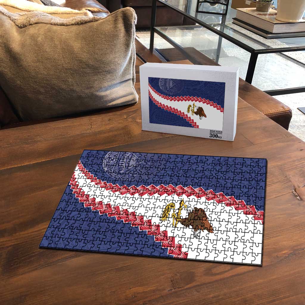 American Samoa Eagle Puzzle Polynesian Tribal Pattern Curve Style LT05 - Polynesian Pride