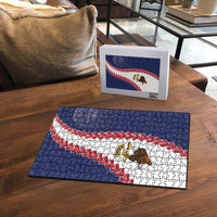 American Samoa Eagle Puzzle Polynesian Tribal Pattern Curve Style LT05 - Polynesian Pride
