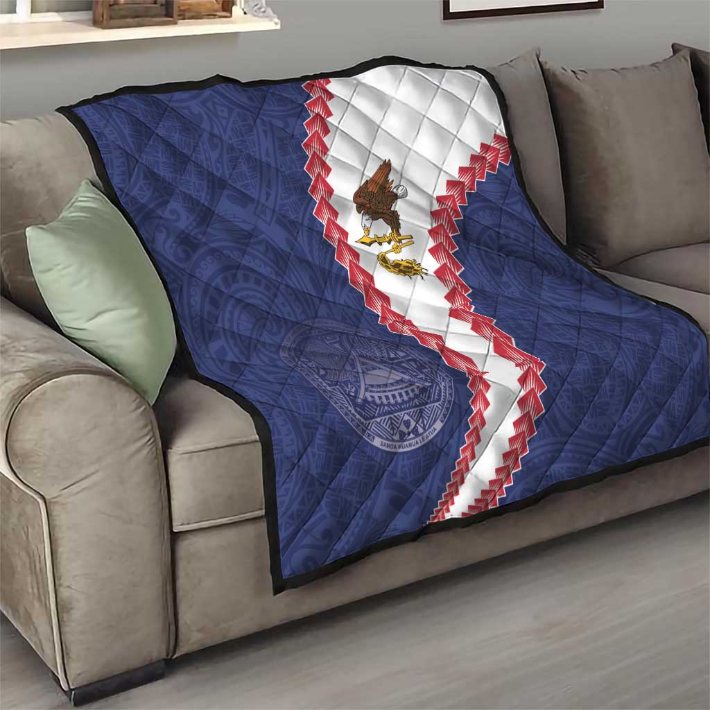 American Samoa Eagle Quilt Polynesian Tribal Pattern Curve Style LT05 - Polynesian Pride