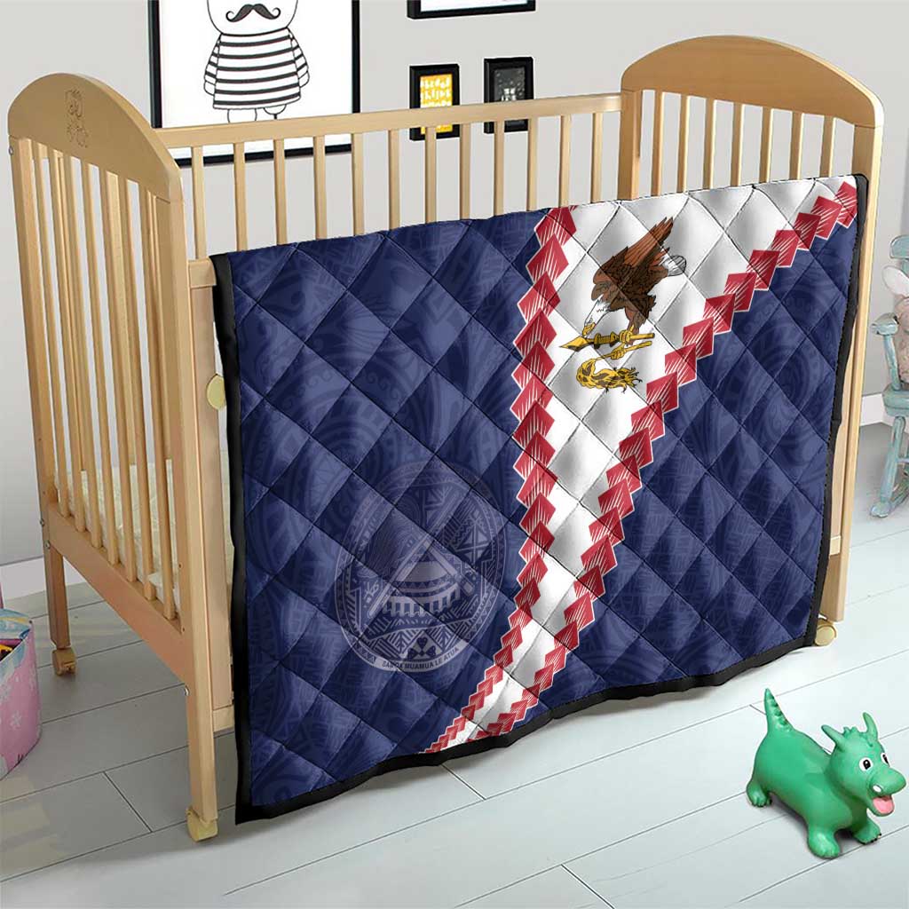 American Samoa Eagle Quilt Polynesian Tribal Pattern Curve Style LT05 - Polynesian Pride