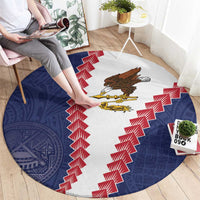 American Samoa Eagle Round Carpet Polynesian Tribal Pattern Curve Style LT05 - Polynesian Pride
