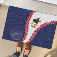 American Samoa Eagle Rubber Doormat Polynesian Tribal Pattern Curve Style LT05 - Polynesian Pride