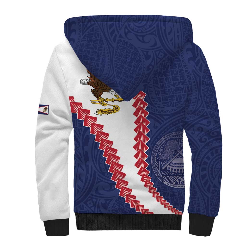 American Samoa Eagle Sherpa Hoodie Polynesian Tribal Pattern Curve Style LT05 - Polynesian Pride