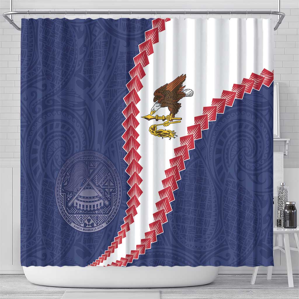 American Samoa Eagle Shower Curtain Polynesian Tribal Pattern Curve Style LT05 - Polynesian Pride