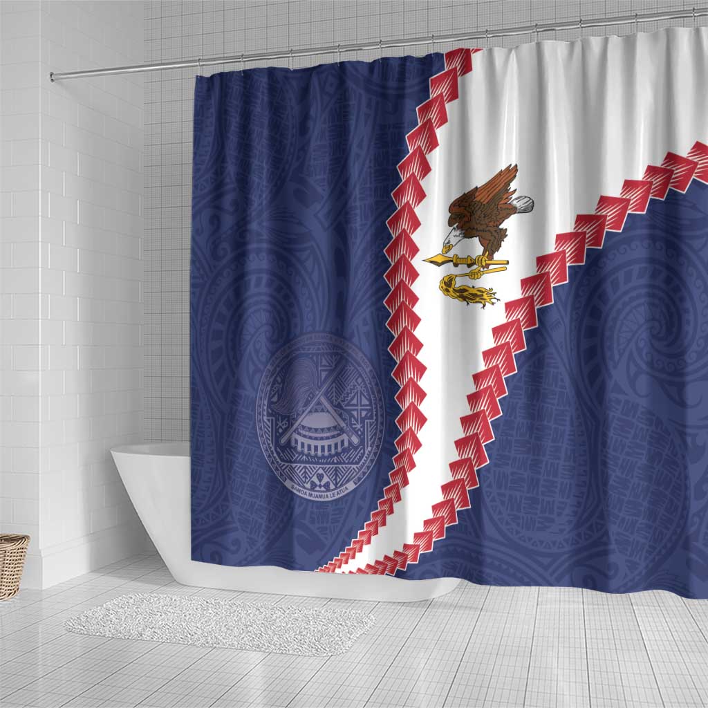 American Samoa Eagle Shower Curtain Polynesian Tribal Pattern Curve Style LT05 - Polynesian Pride