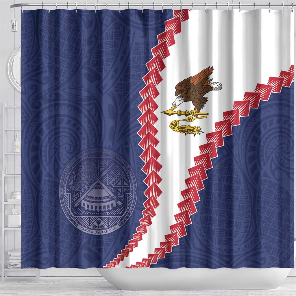 American Samoa Eagle Shower Curtain Polynesian Tribal Pattern Curve Style LT05 - Polynesian Pride