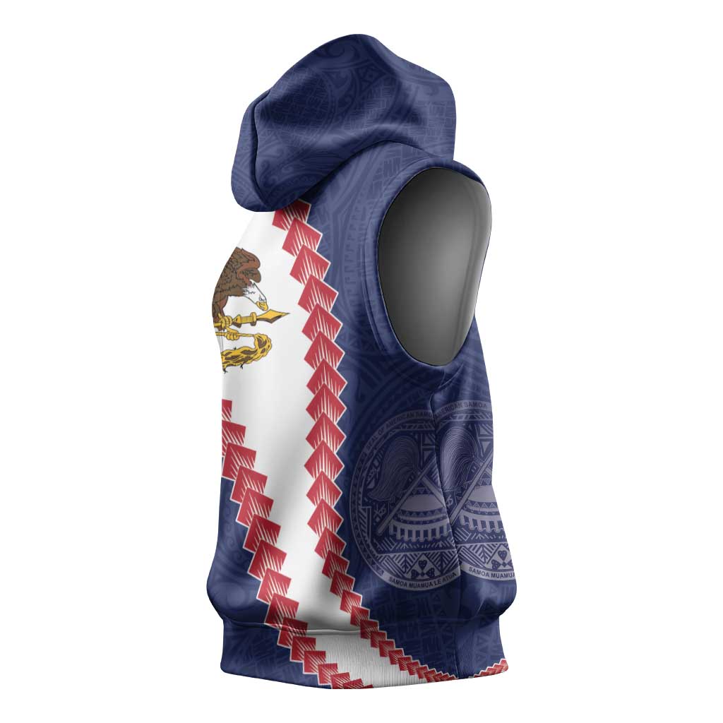 American Samoa Eagle Sleeveless Hoodie Polynesian Tribal Pattern Curve Style LT05 - Polynesian Pride